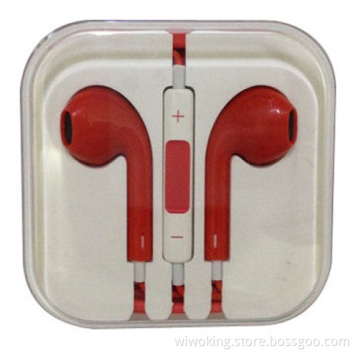 Earphones for iPhone 5, Handsfree with Colorful Crystal Box, 18 to 22,000Hz Frequency Range